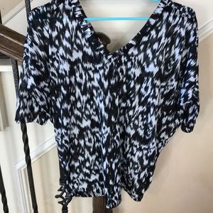 Black and white blouse